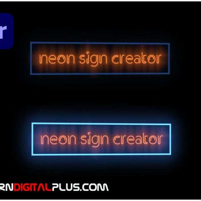 پریست متن پریمیر Neon sign titles